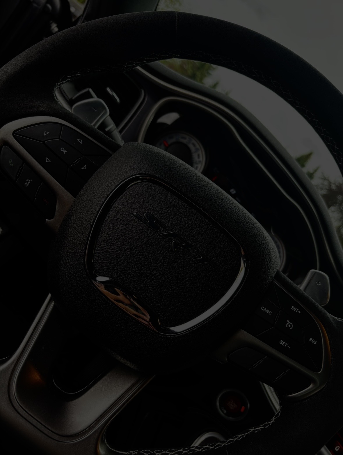 Detailed SRT steering wheel and dash